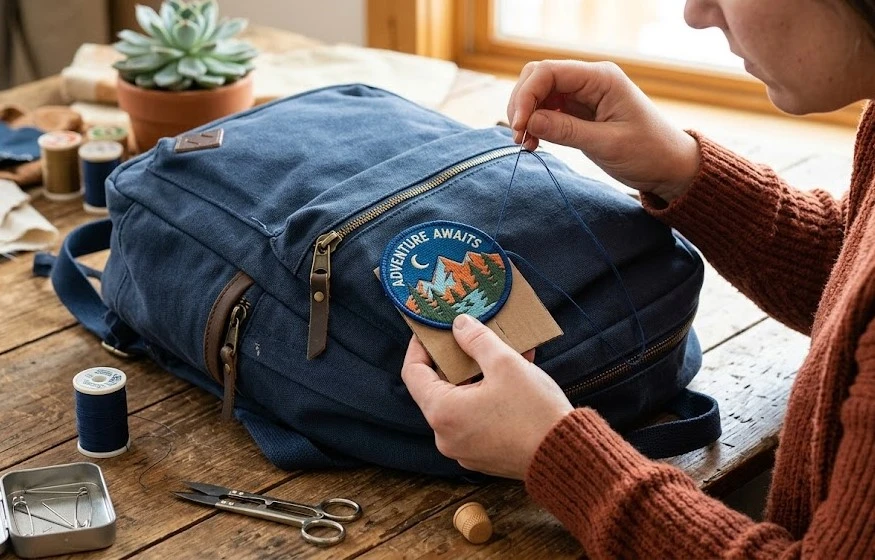 Sew a Patch on a Backpack