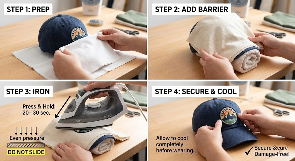 How to Iron a Patch on a Hat Without Damage