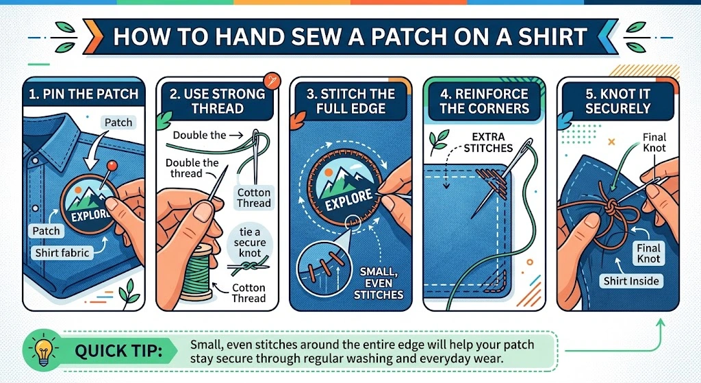 How to Hand Sew a Patch on a Shirt?