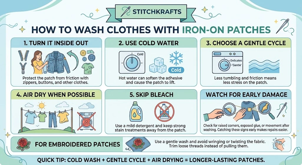 How to Wash Clothes With Iron-On Patches 