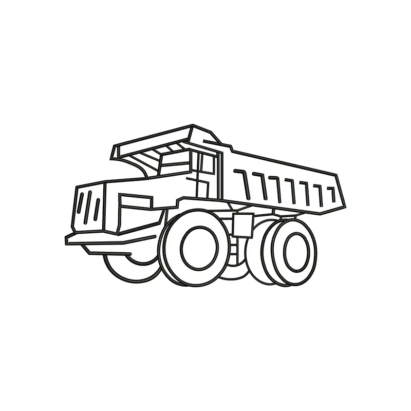 Truck Line Art Digitizing